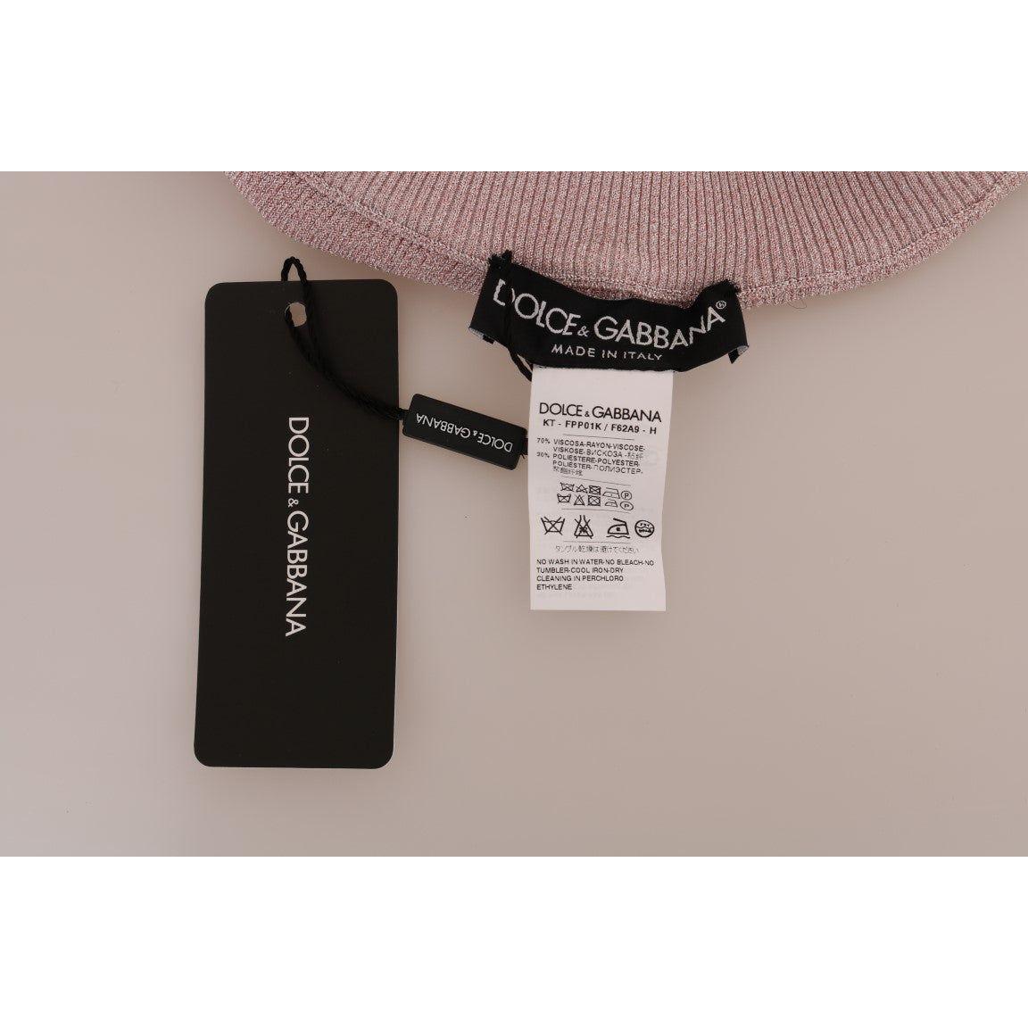 Dolce & Gabbana Elegant Pink Mid-Waist Stretch Pants Dolce & Gabbana Dark Gray