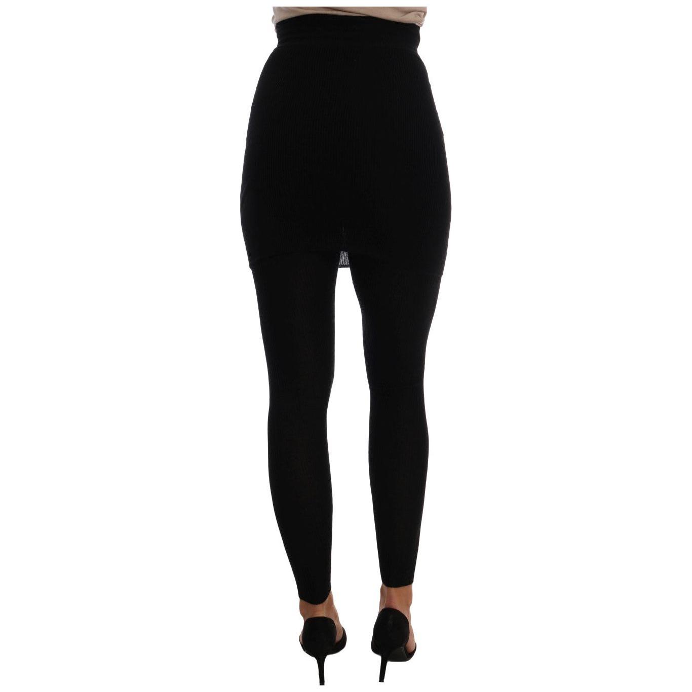 Dolce & Gabbana Elegant Black Cashmere Silk Stretch Pants Dolce & Gabbana Black