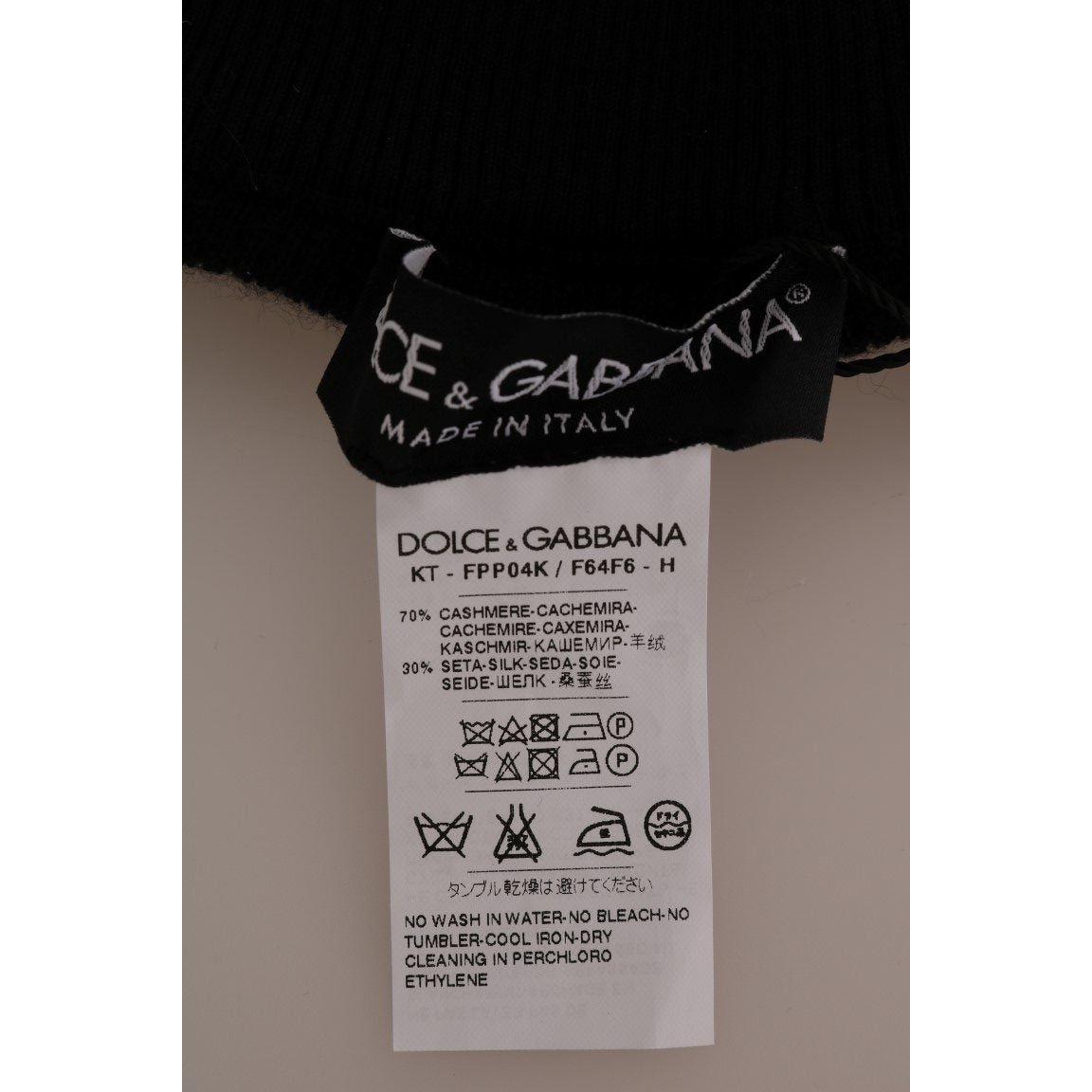 Dolce & Gabbana Elegant Black Cashmere Silk Stretch Pants Dolce & Gabbana Light Slate Gray
