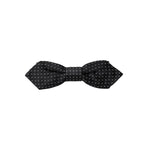 Dolce & Gabbana Black Silk Polka Dot Adjustable Neck Men Papillon Bow Tie FT3901