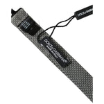 Dolce & Gabbana Gray Silk Patterned Adjustable Neck Men Papillon Bow Tie FT3902
