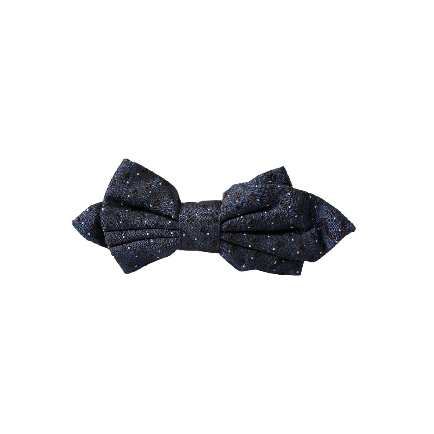 Dolce & Gabbana Navy Blue Silk Patterned Adjustable Men Papillon Bow Tie FT3906