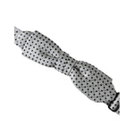 Dolce & Gabbana Gray Silk Polka Dot Adjustable Neck Men Papillon Bow Tie FT3907