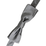Dolce & Gabbana Gray Satin Silk Adjustable Neck Men Papillon Bow Tie FT3918