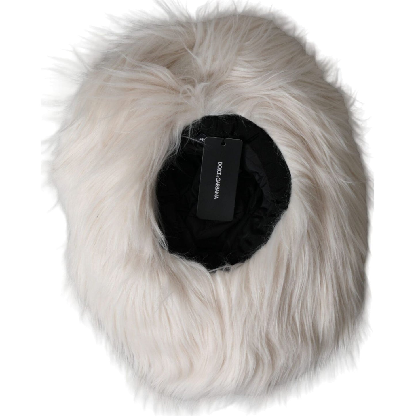 Dolce & Gabbana Off White Acrylic Fur Womens Bucket Hat HAT9561-57