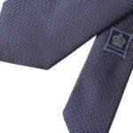 Dolce & Gabbana Navy Blue Silk Patterned Adjustable Men Tie KRA3304