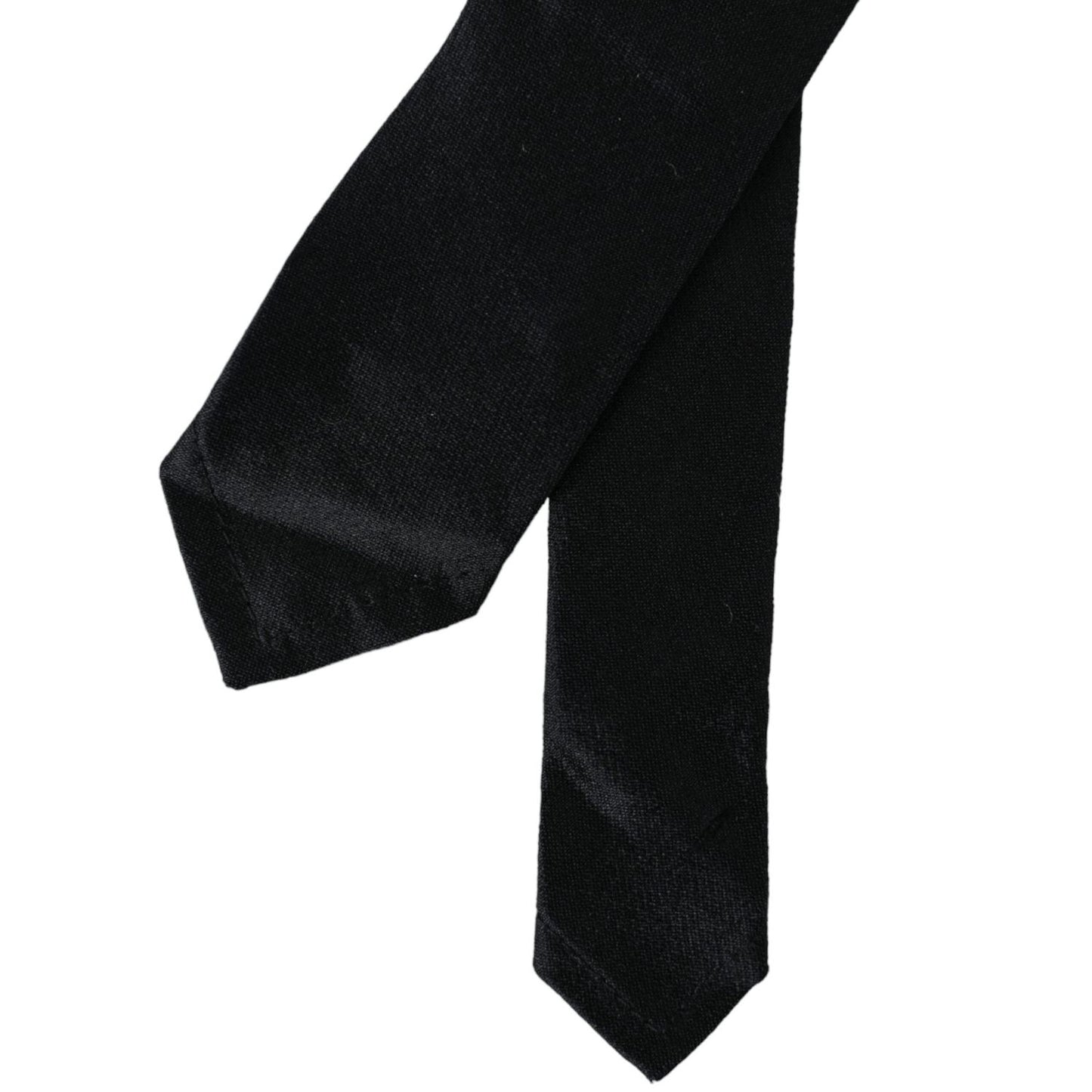 Dolce & Gabbana Black Solid 100% Silk Adjustable Tie KRA3399