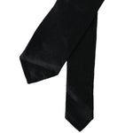 Dolce & Gabbana Black Solid 100% Silk Adjustable Tie KRA3399
