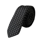 Dolce & Gabbana Black Jacquard Patterned Silk Adjustable Men Tie KRA3400