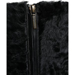 Dolce & Gabbana Black Xiangao Lamb Fur Leather Boots Shoes LA11305-36