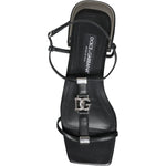 Dolce & Gabbana Black Leather Logo Ankle Strap Keira Sandals Shoes LA11685-39