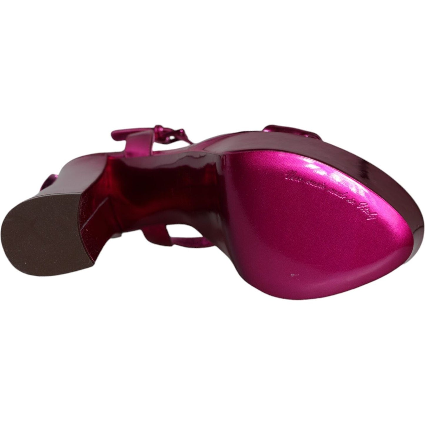 Dolce & Gabbana Fuchsia Leather Platform Logo Keira Sandals Shoes Dolce & Gabbana Dark Slate Gray