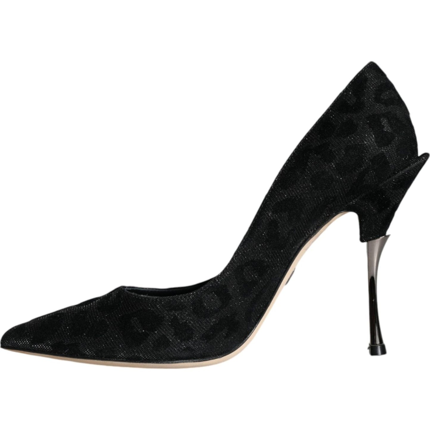 Dolce & Gabbana Black Leopard Lurex High Heels Pumps Shoes LA11435-37