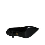 Dolce & Gabbana Black Mary Janes Velvet Gold Pumps Shoes LA11583-36