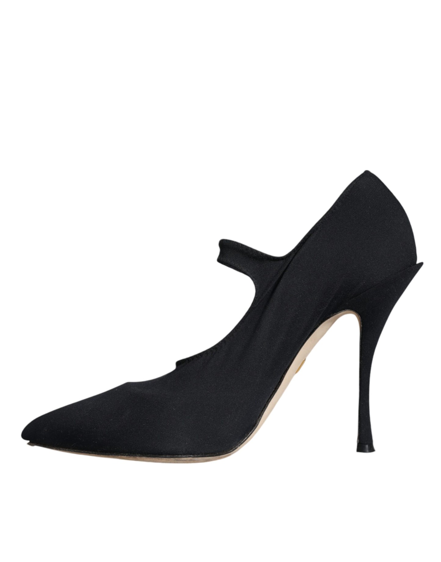 Dolce & Gabbana Black Mary Jane Jersey Crystal Pumps Shoes Dolce & Gabbana Black