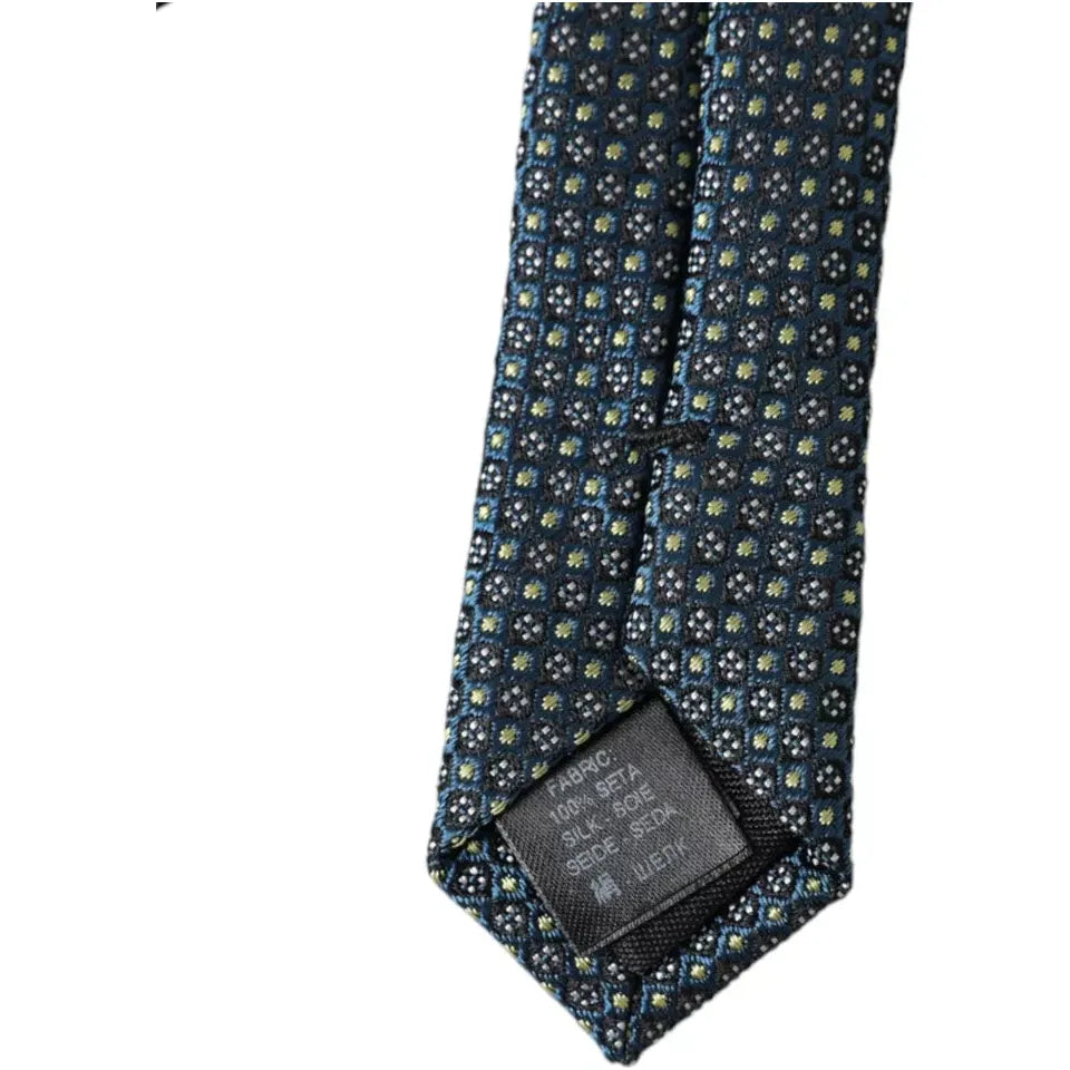 Dolce & Gabbana Green Patterned 100% Silk Adjustable Men Tie Dolce & Gabbana Dark Slate Gray
