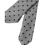 Dolce & Gabbana Black White Dot Fantasy Silk Adjustable Men Tie KRA3364