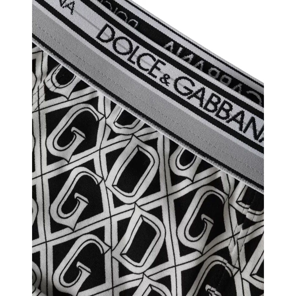 ملابس داخلية رجالية من Dolce & Gabbana مصنوعة من القطن المطاطي بشعار DG باللونين الأسود والأبيض