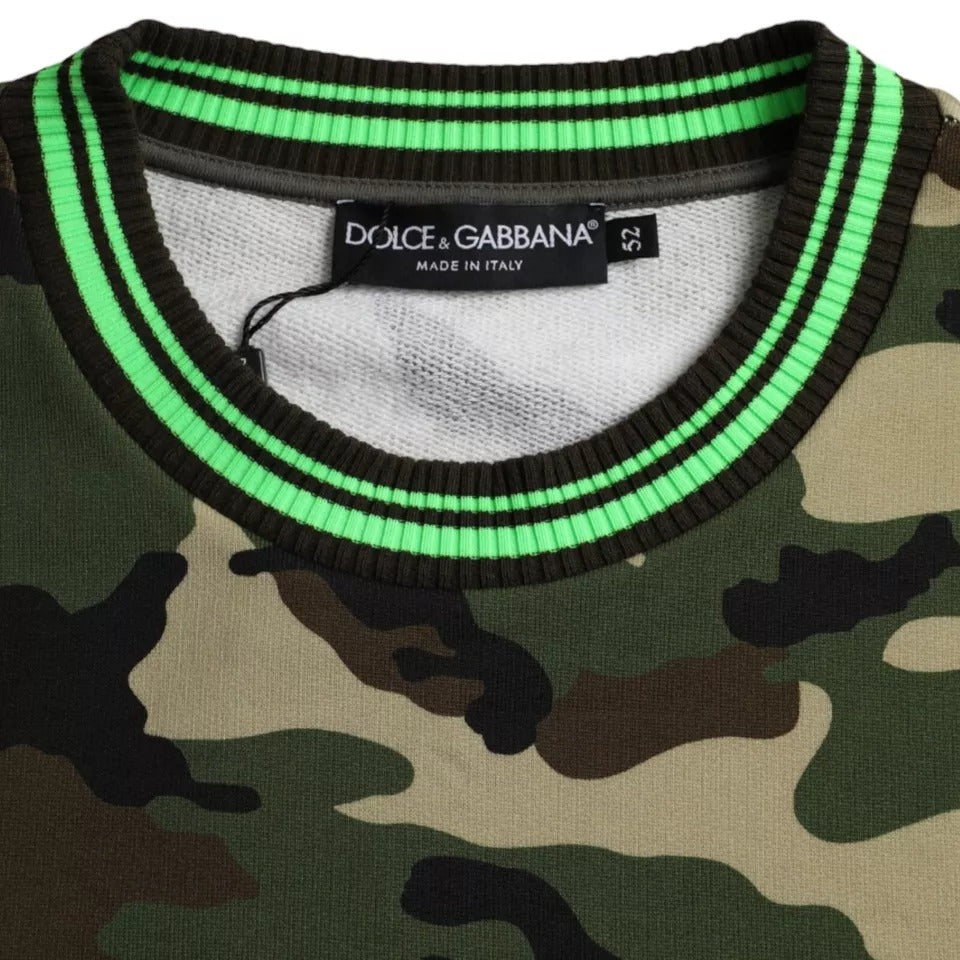 Dolce & Gabbana Multicolor Camouflage Sweatshirt Sweater TSH86428-52