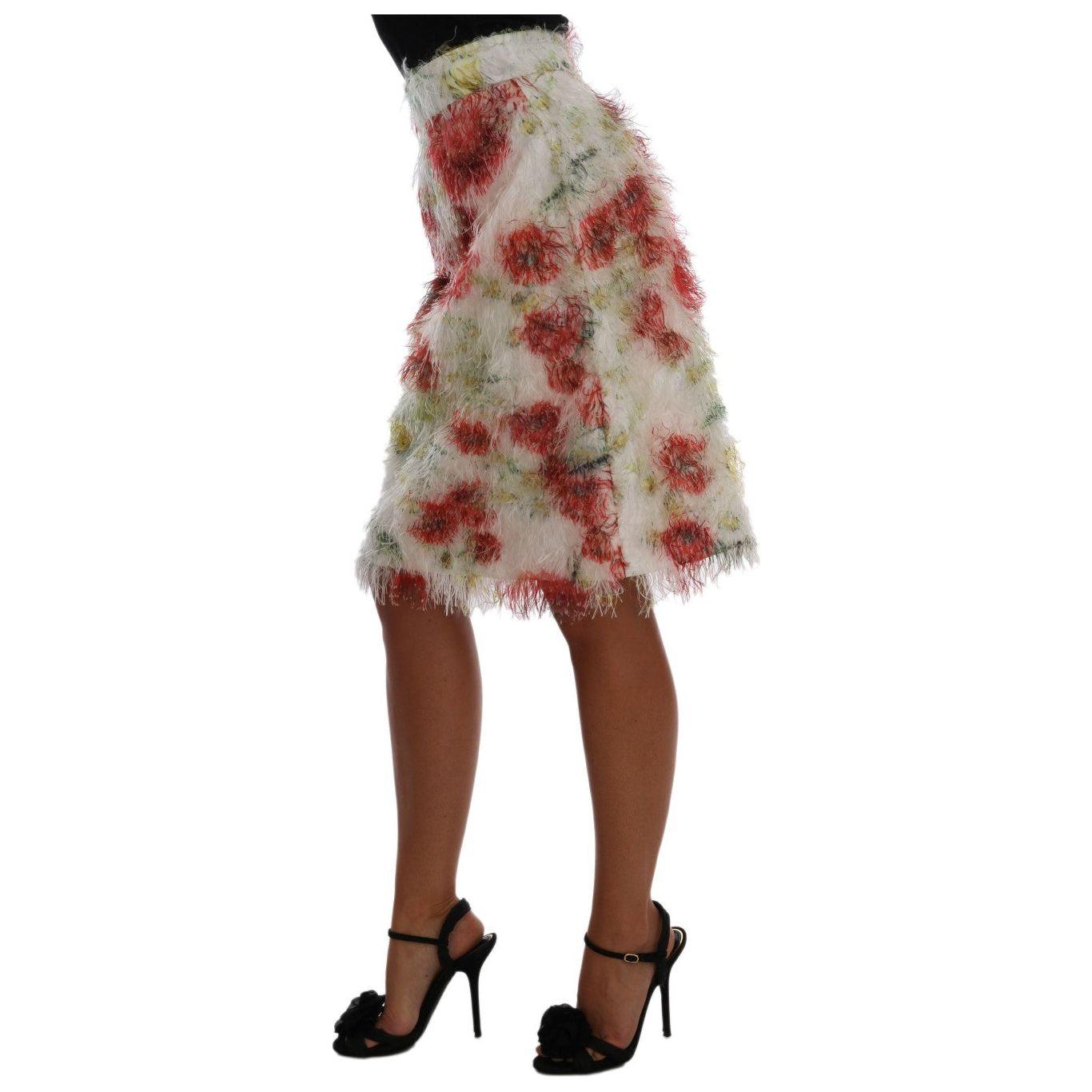 Dolce & Gabbana Elegant Floral High-Waist Pencil Skirt Dolce & Gabbana Dim Gray