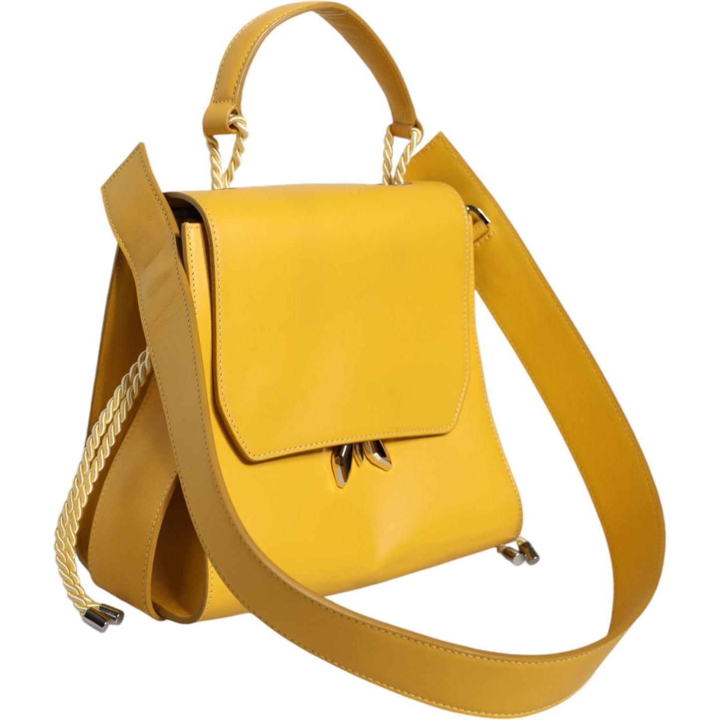 Patrizia Pepe Yellow Leather Shoulder Strap Top Handle Bag Patrizia Pepe Goldenrod