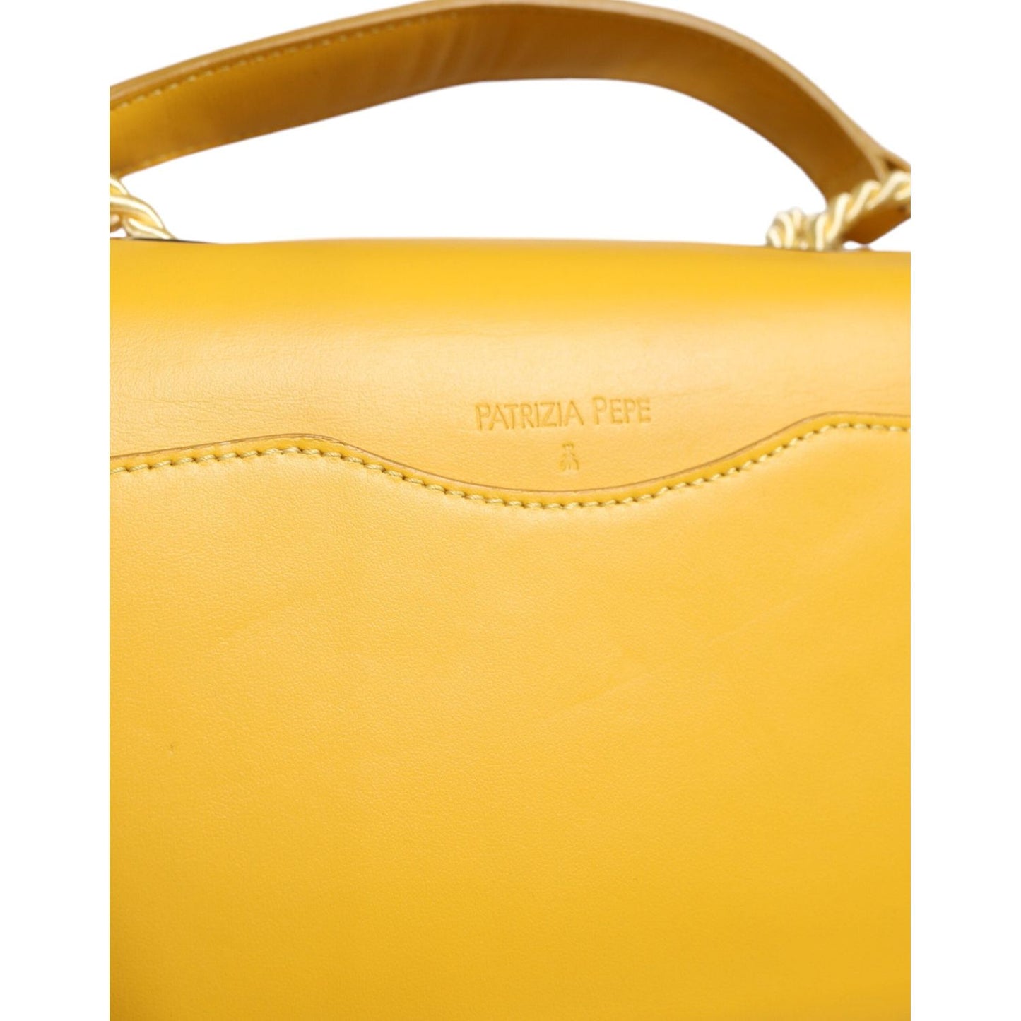 Patrizia Pepe Yellow Leather Shoulder Strap Top Handle Bag Patrizia Pepe Sandy Brown