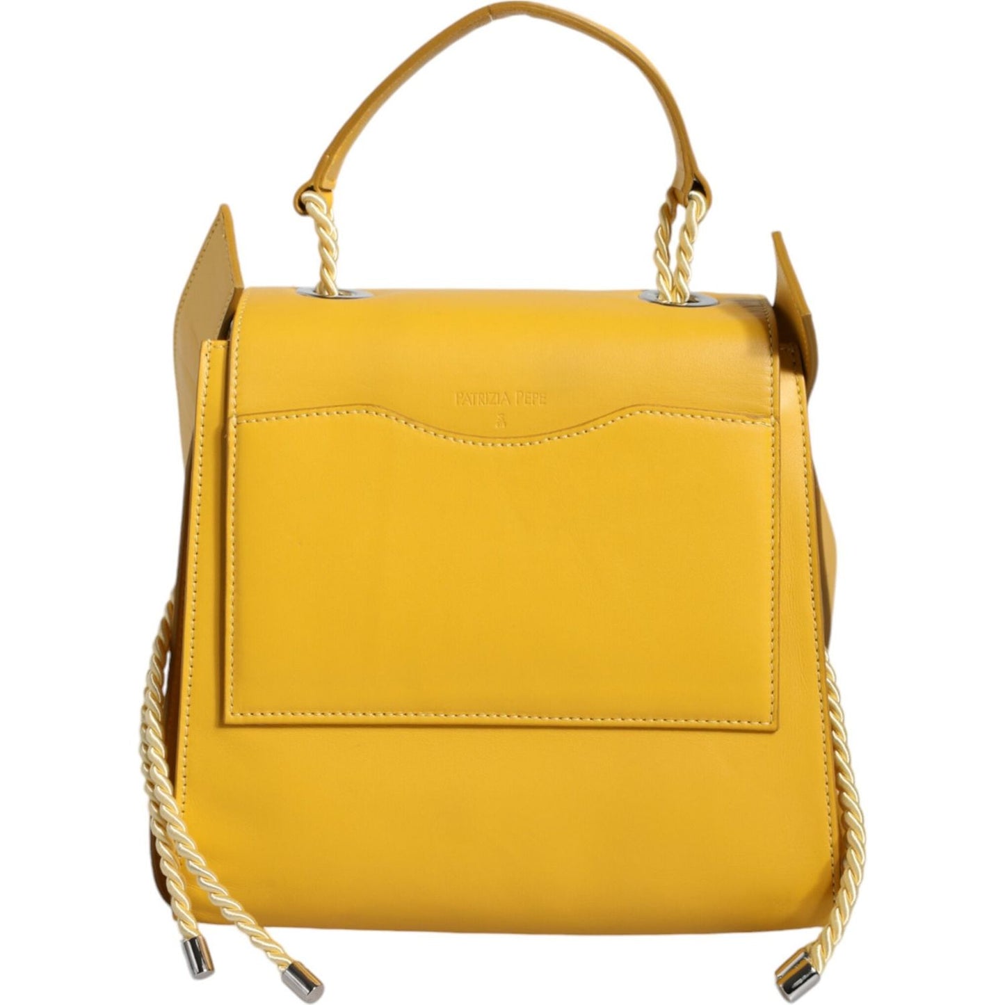 Patrizia Pepe Yellow Leather Shoulder Strap Top Handle Bag Patrizia Pepe Goldenrod