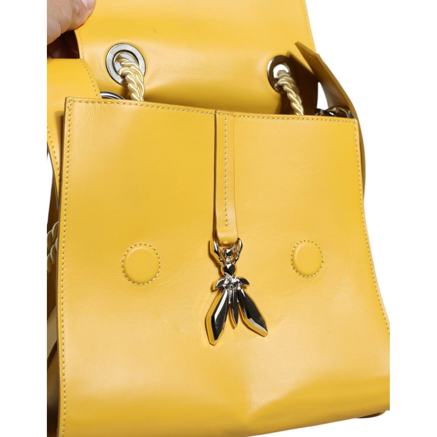 Patrizia Pepe Yellow Leather Shoulder Strap Top Handle Bag Patrizia Pepe Sandy Brown