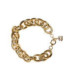 Dolce & Gabbana Gold Tone Brass Maxi Chain Lobster Clasp Logo Bracelet SMY10352
