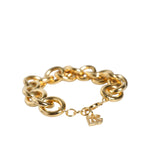 Dolce & Gabbana Gold Tone Brass Maxi Chain Lobster Clasp Logo Bracelet SMY10352