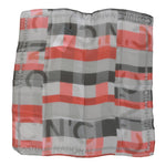 Costume National Gray Red 100% Silk Branded Scarf MS1555