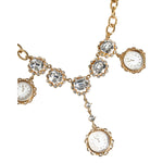 Dolce & Gabbana Gold Chain Brass Crystal Clock Statement Necklace SMY10353