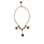 Dolce & Gabbana Gold Chain Brass Crystal Clock Statement Necklace SMY10353
