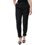 Dolce & Gabbana Black Polyester High Waist Tapered Pants PAN71278-48