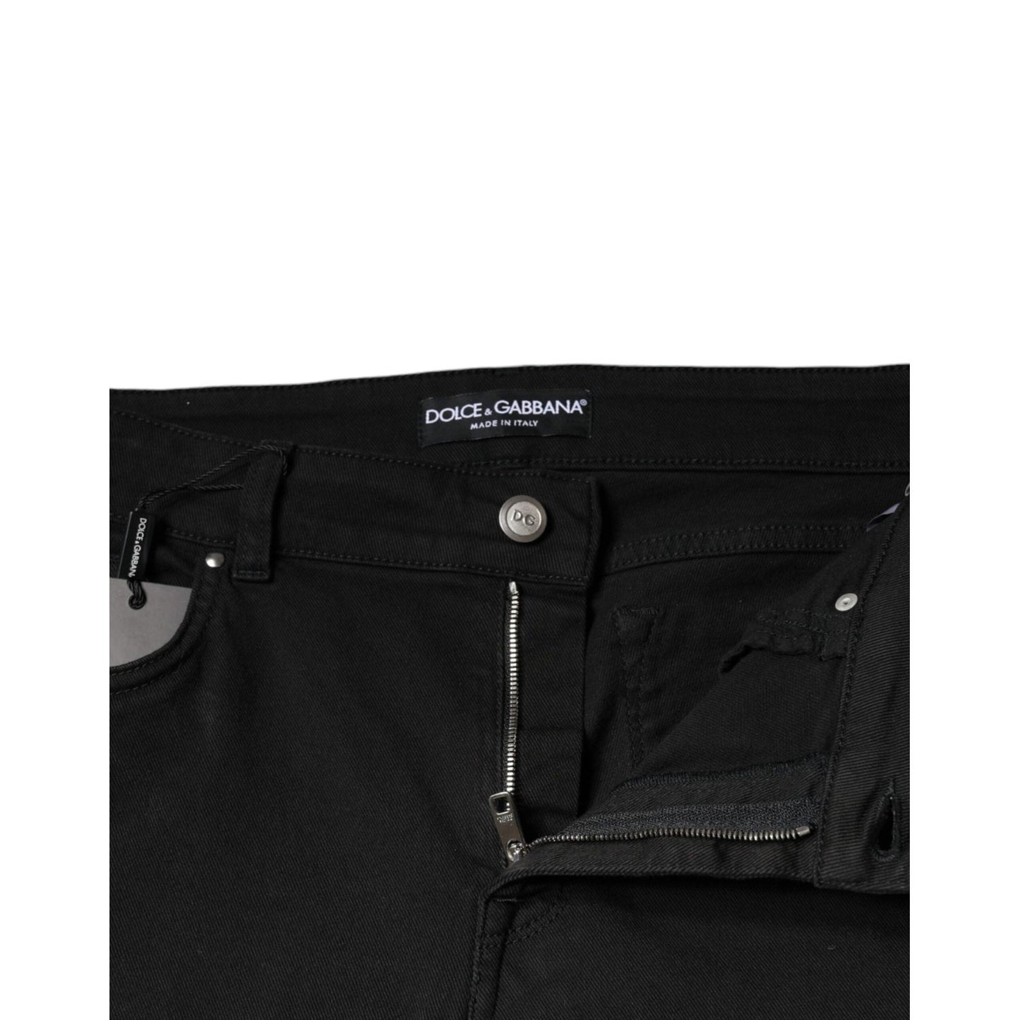 Dolce & Gabbana Black Cotton Stretch Skinny Denim Jeans PAN74214-46