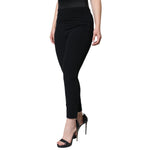 Dolce & Gabbana Black Viscose High Waist Tapered Pants