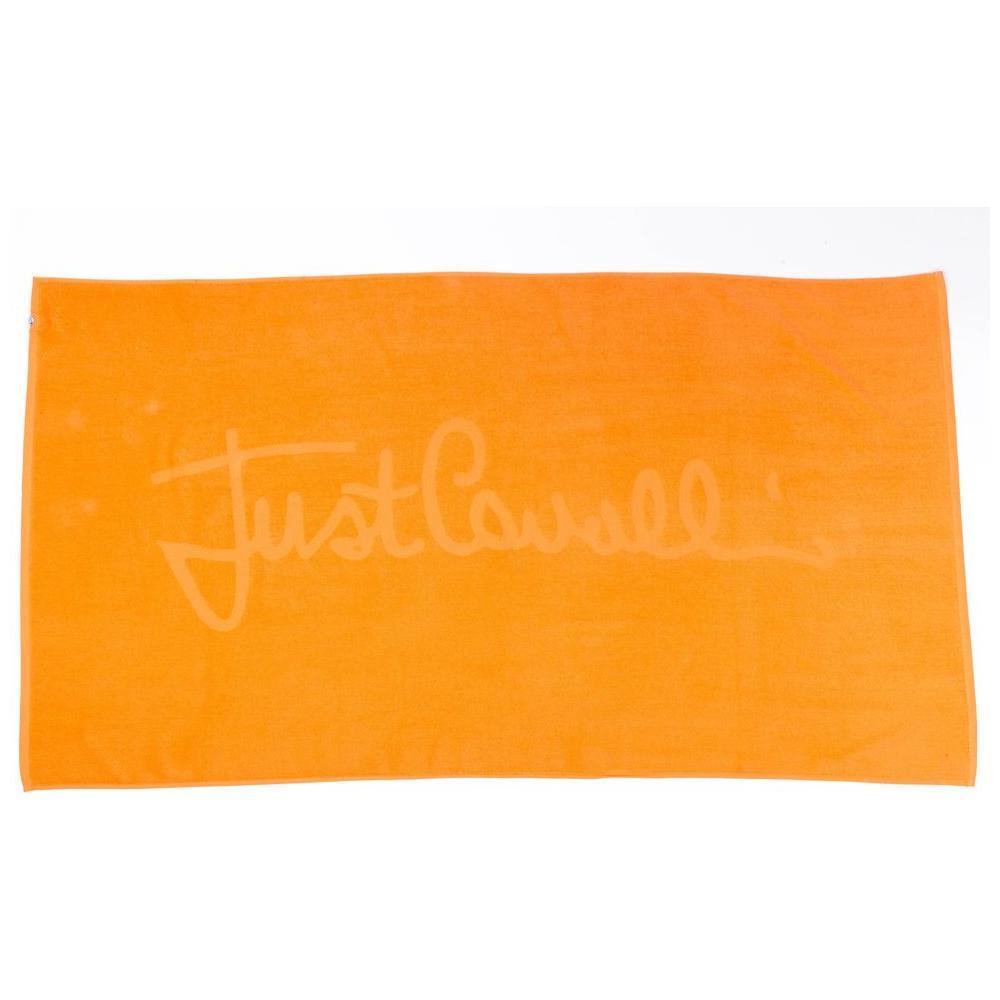 Just Cavalli Orange Cotton Men Beach Towel Just Cavalli Dark Orange
