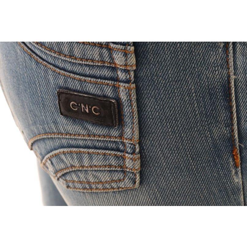 Costume National Chic Classic Fit Straight Blue Jeans Costume National Dark Slate Gray