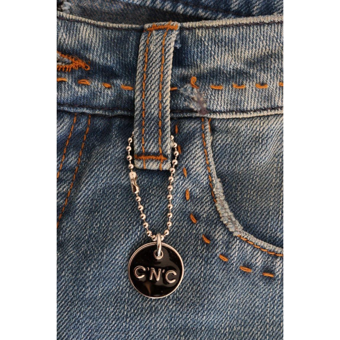 Costume National Chic Classic Fit Straight Blue Jeans Costume National Dark Slate Gray