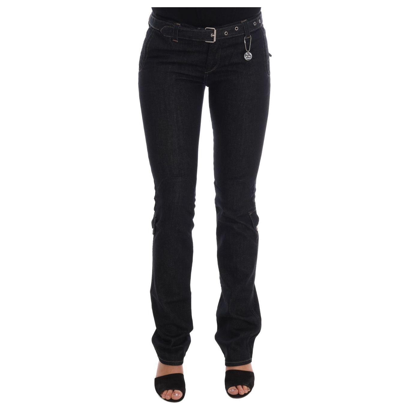 Costume National Svelte Dark Blue Cotton Slim Jeans Costume National Black