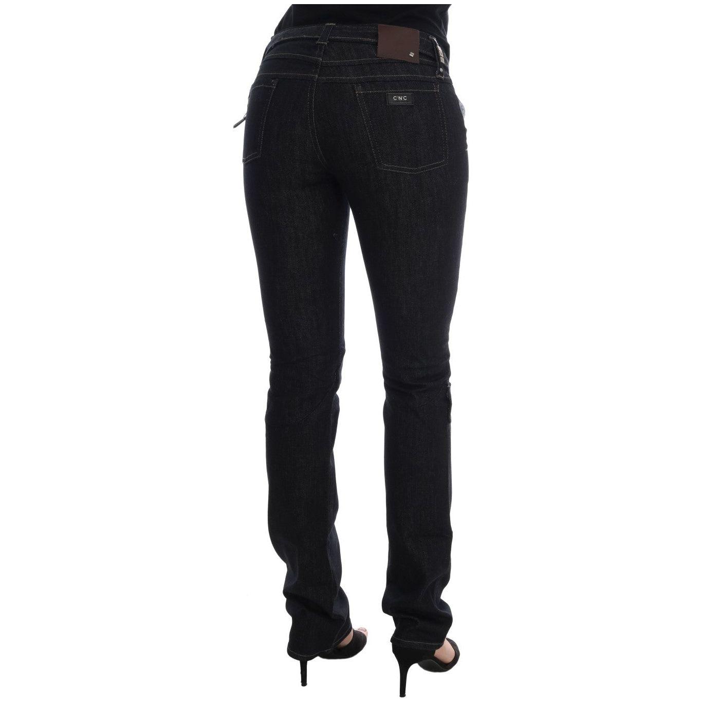 Costume National Svelte Dark Blue Cotton Slim Jeans Costume National Black