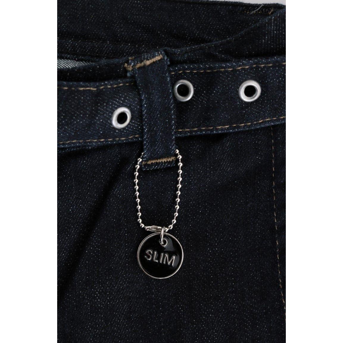 Costume National Svelte Dark Blue Cotton Slim Jeans Costume National Black