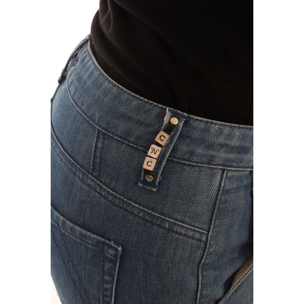 Costume National Super Slim Blue Wash Cotton Jeans Costume National Dark Slate Gray