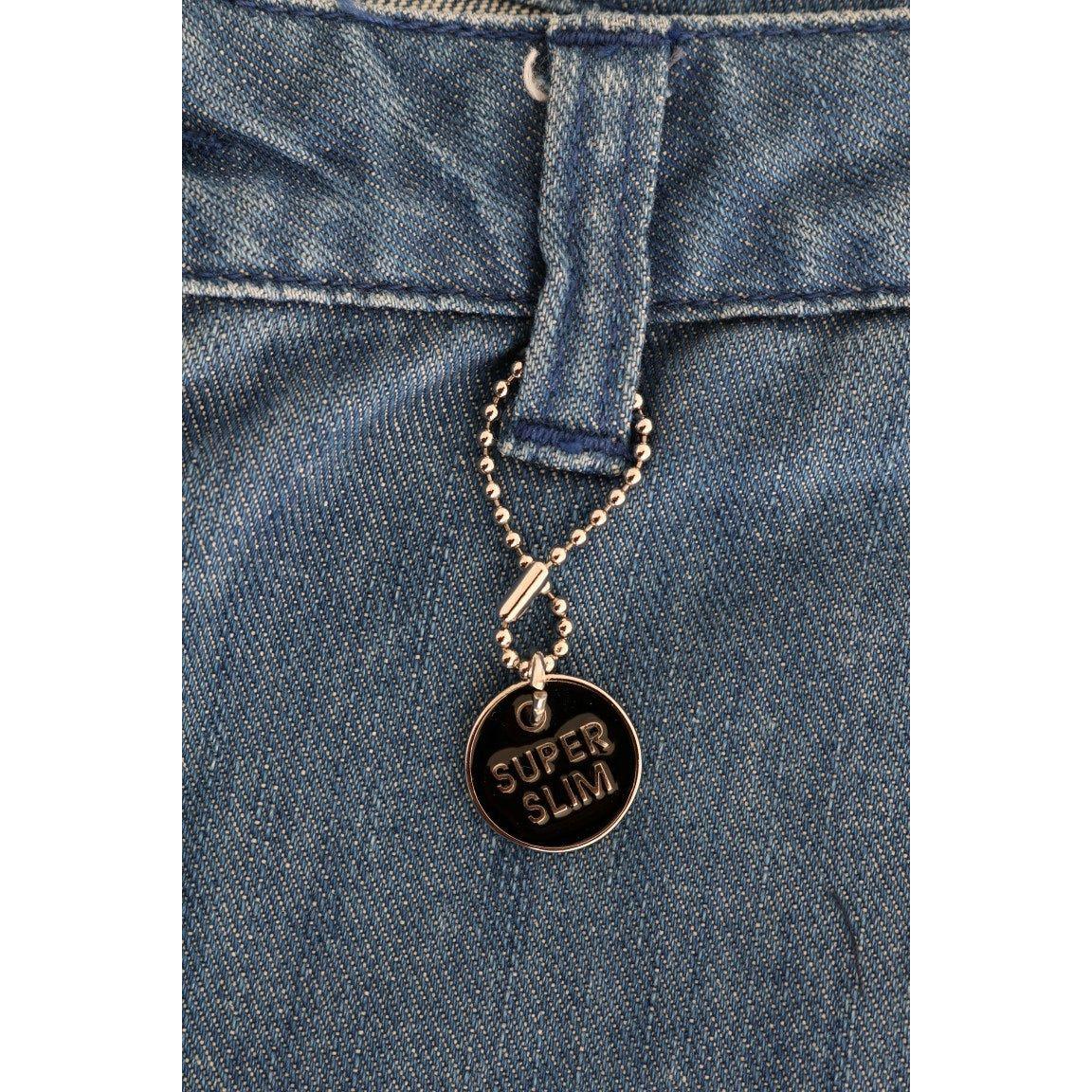 Costume National Super Slim Blue Wash Cotton Jeans Costume National Dark Slate Gray