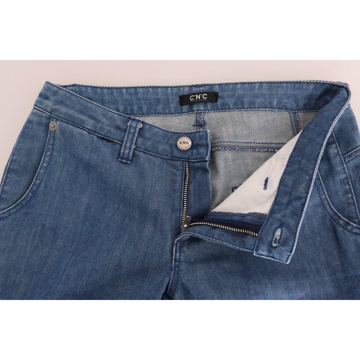 Costume National Super Slim Blue Wash Cotton Jeans Costume National Dark Slate Gray