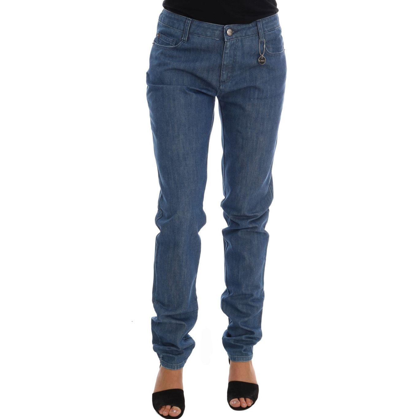 Costume National Elegant Boy Fit Blue Wash Jeans Costume National Dark Slate Gray