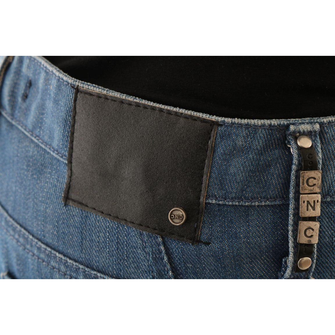 Costume National Elegant Boy Fit Blue Wash Jeans Costume National Dark Slate Gray