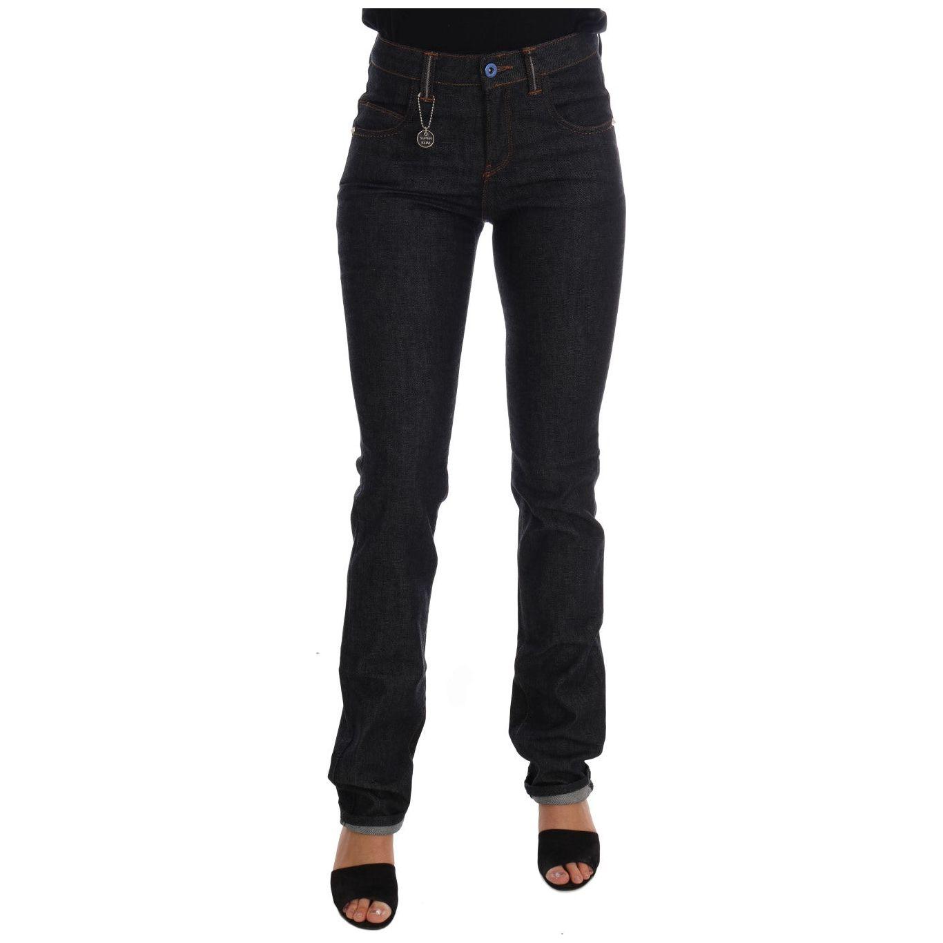 Costume National Sleek Dark Blue Super Slim Jeans Costume National Black