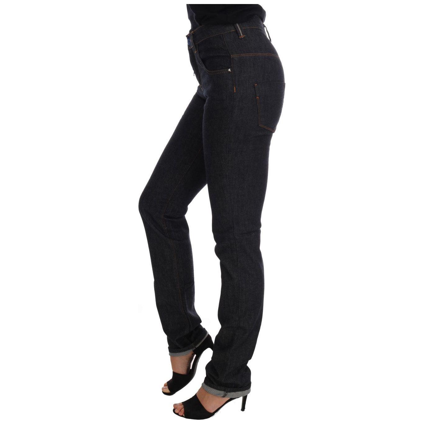 Costume National Sleek Dark Blue Super Slim Jeans Costume National Black