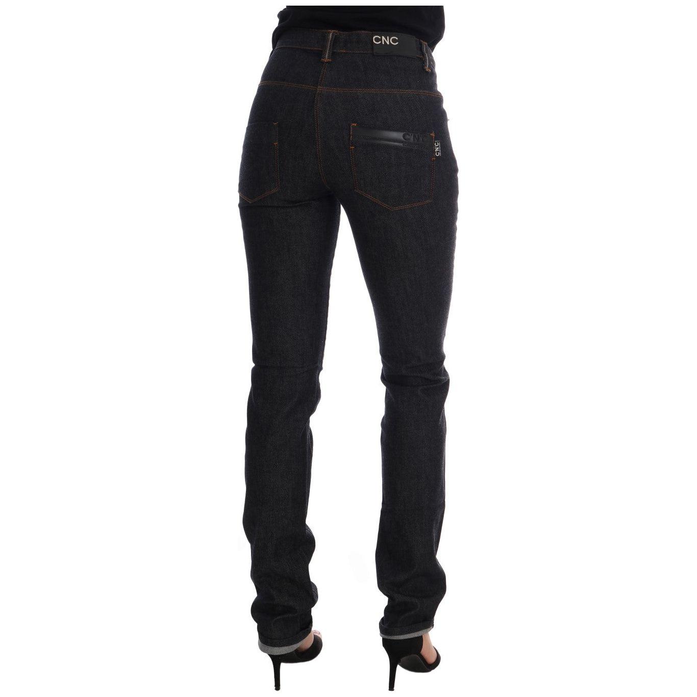 Costume National Sleek Dark Blue Super Slim Jeans Costume National Black